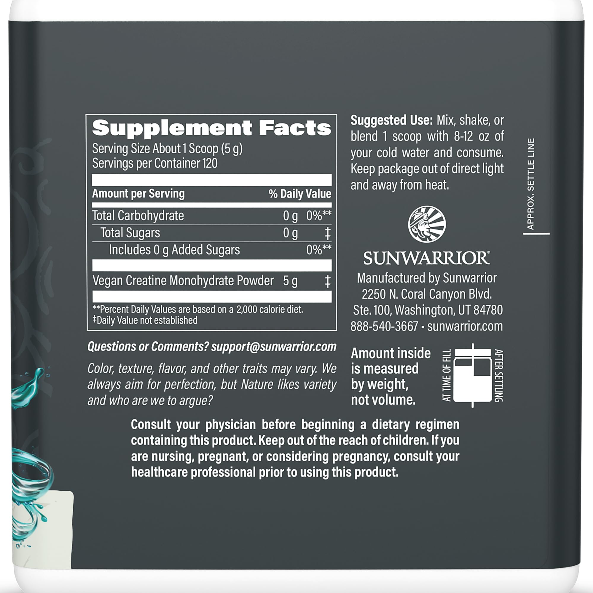 Sunwarrior Active Creatine 600g packaging