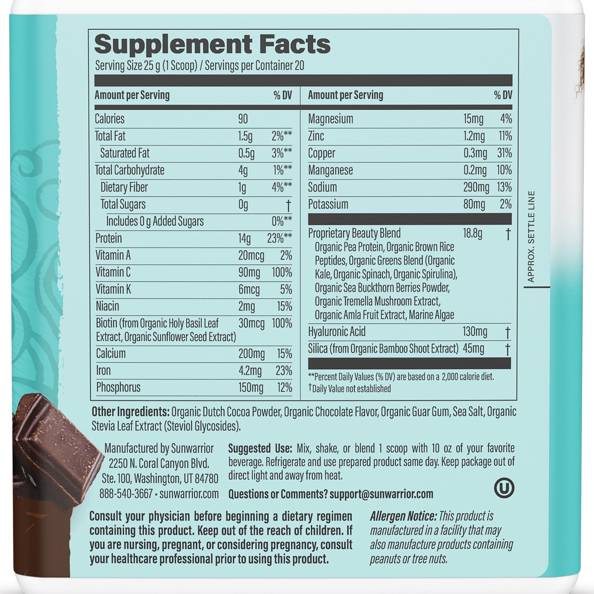 Sunwarrior Collagen Building Protein Peptides 499g packaging