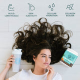 Sunwarrior Collagen Building Protein Peptides mixed in a glass