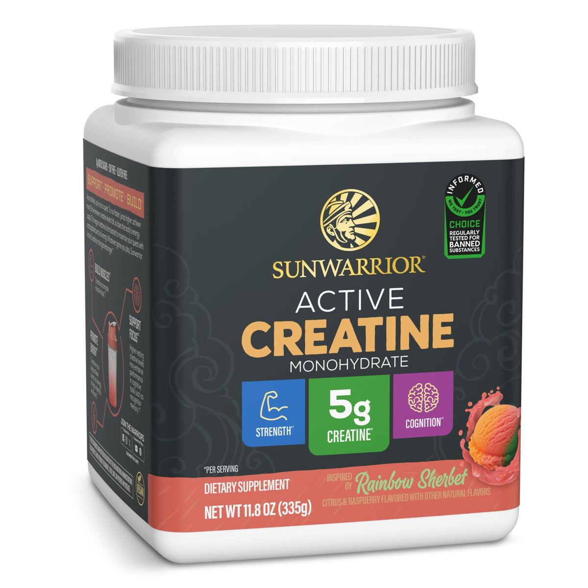Sunwarrior Creatine Monohydrate 335g front view