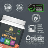 Sunwarrior Creatine Monohydrate 335g side view