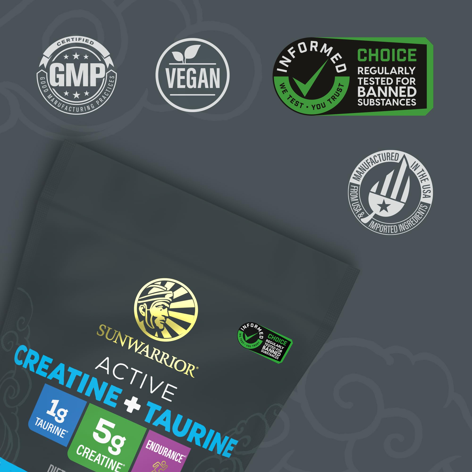 Sunwarrior Creatine Monohydrate 360g powder close-up