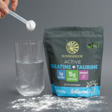 Sunwarrior Creatine Monohydrate 360g scoop and powder