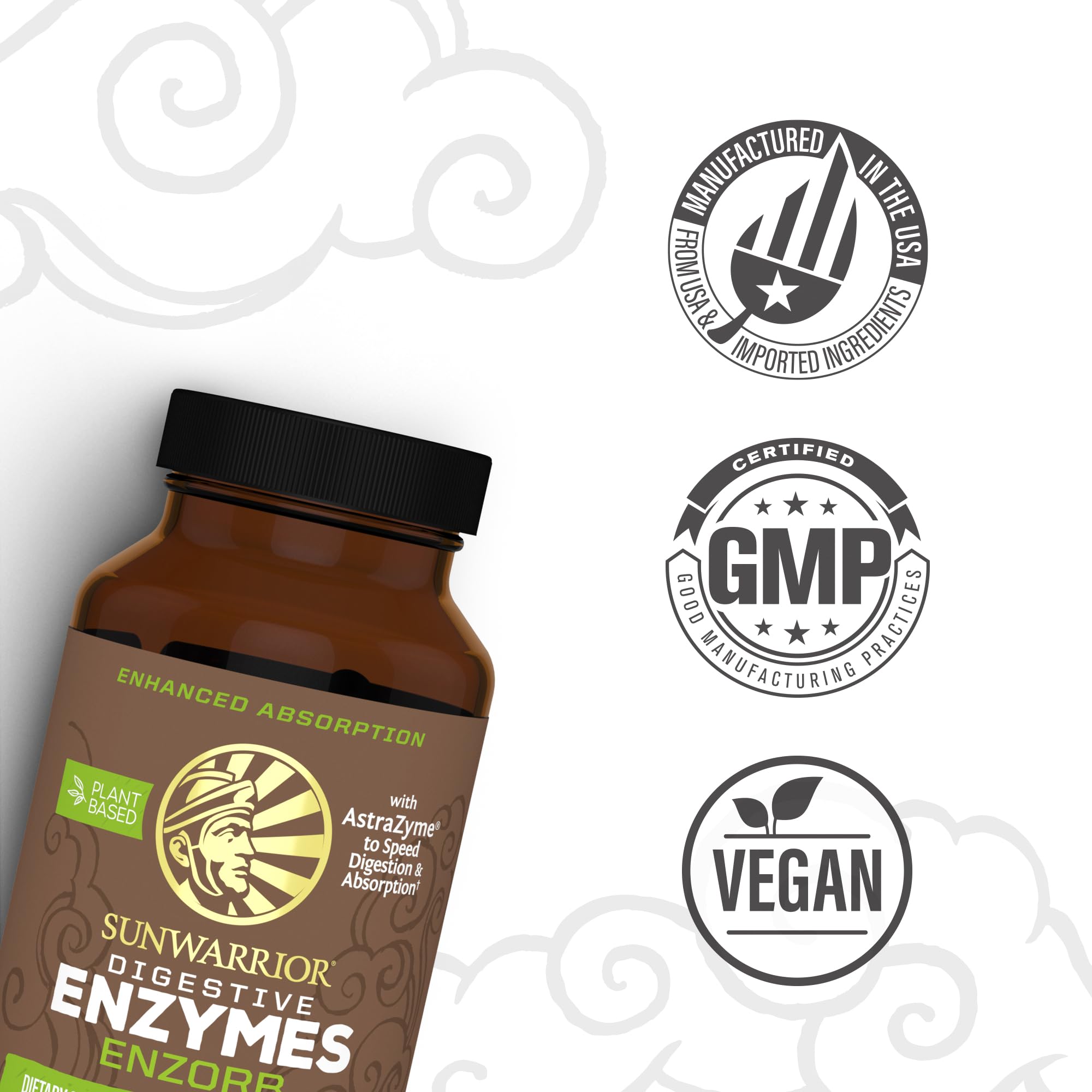 Sunwarrior Enzorb daily Enzyme Capsules with packaging
