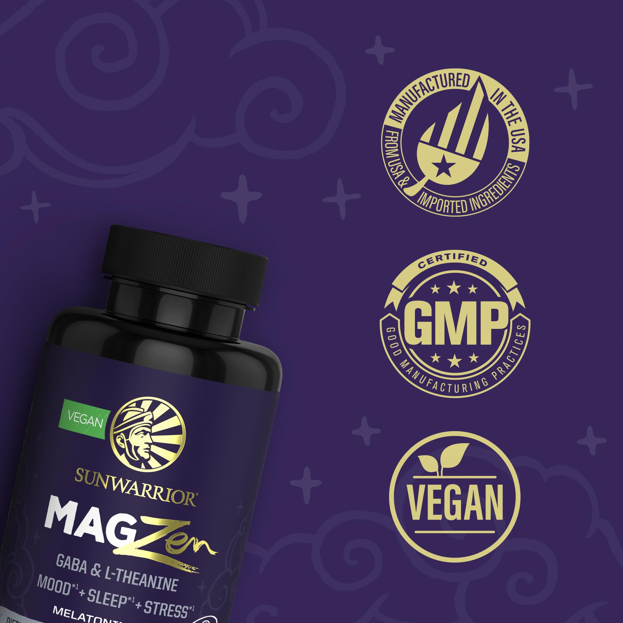 Sunwarrior Magnesium Capsules lifestyle scene with supplements