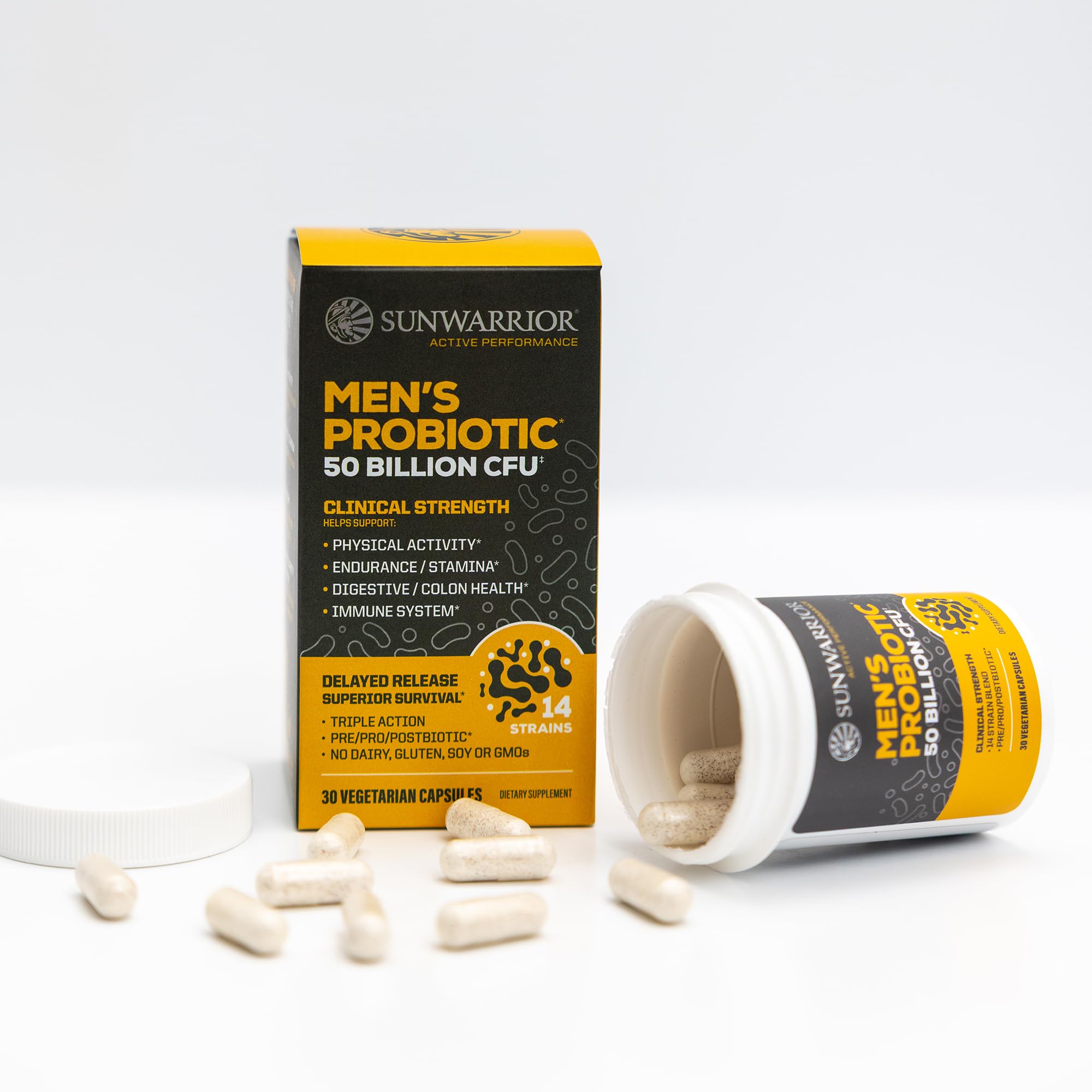 Sunwarrior Men's Probiotic 50 Billion CFU in lifestyle setting