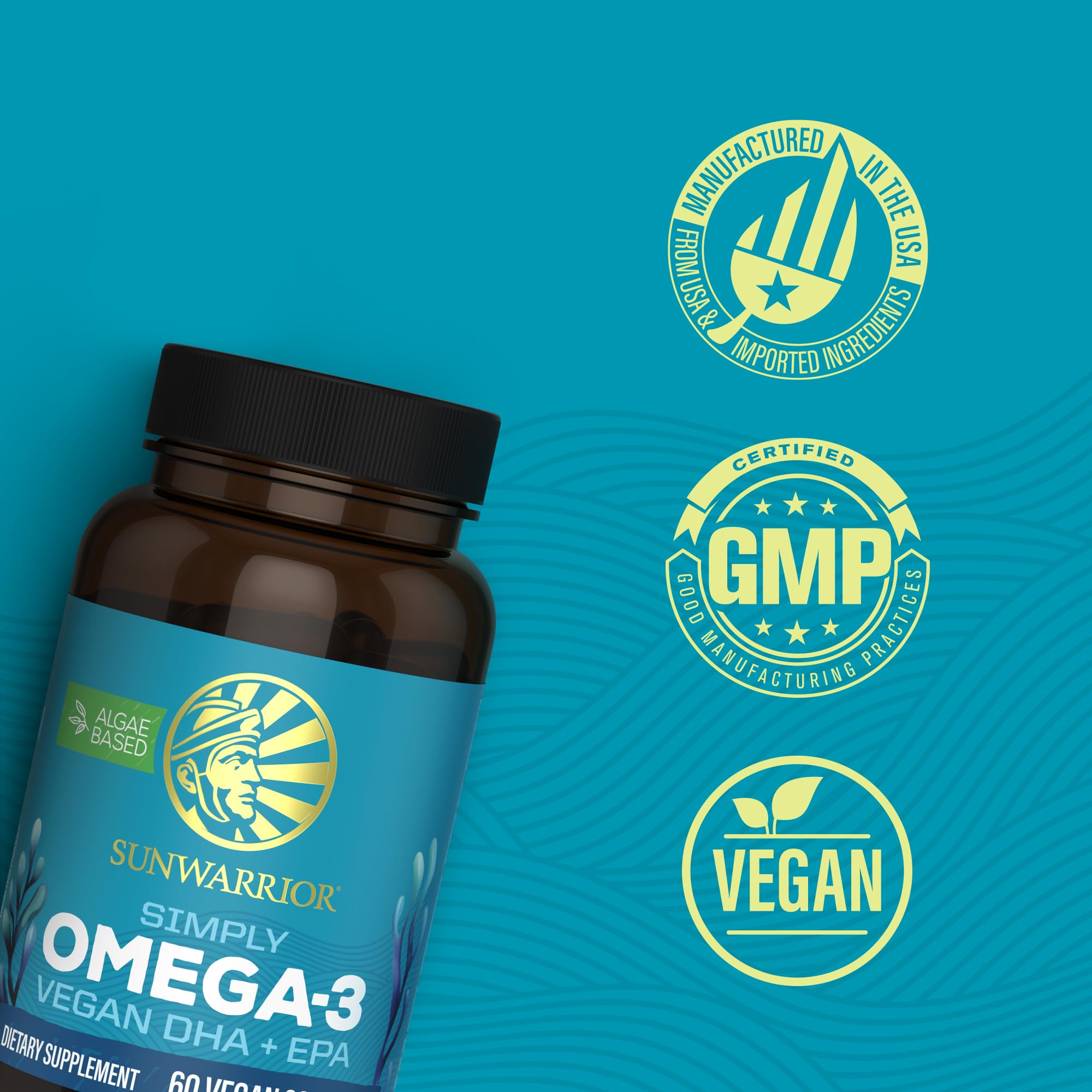 Sunwarrior Omega-3 Algae Oil Softgels side view