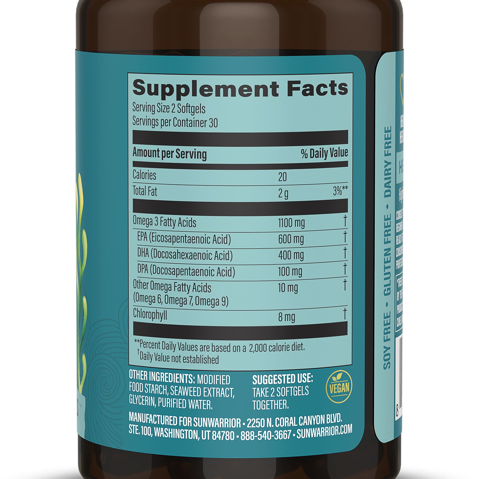 Sunwarrior Omega 3 Oil Vegan Softgel packaging