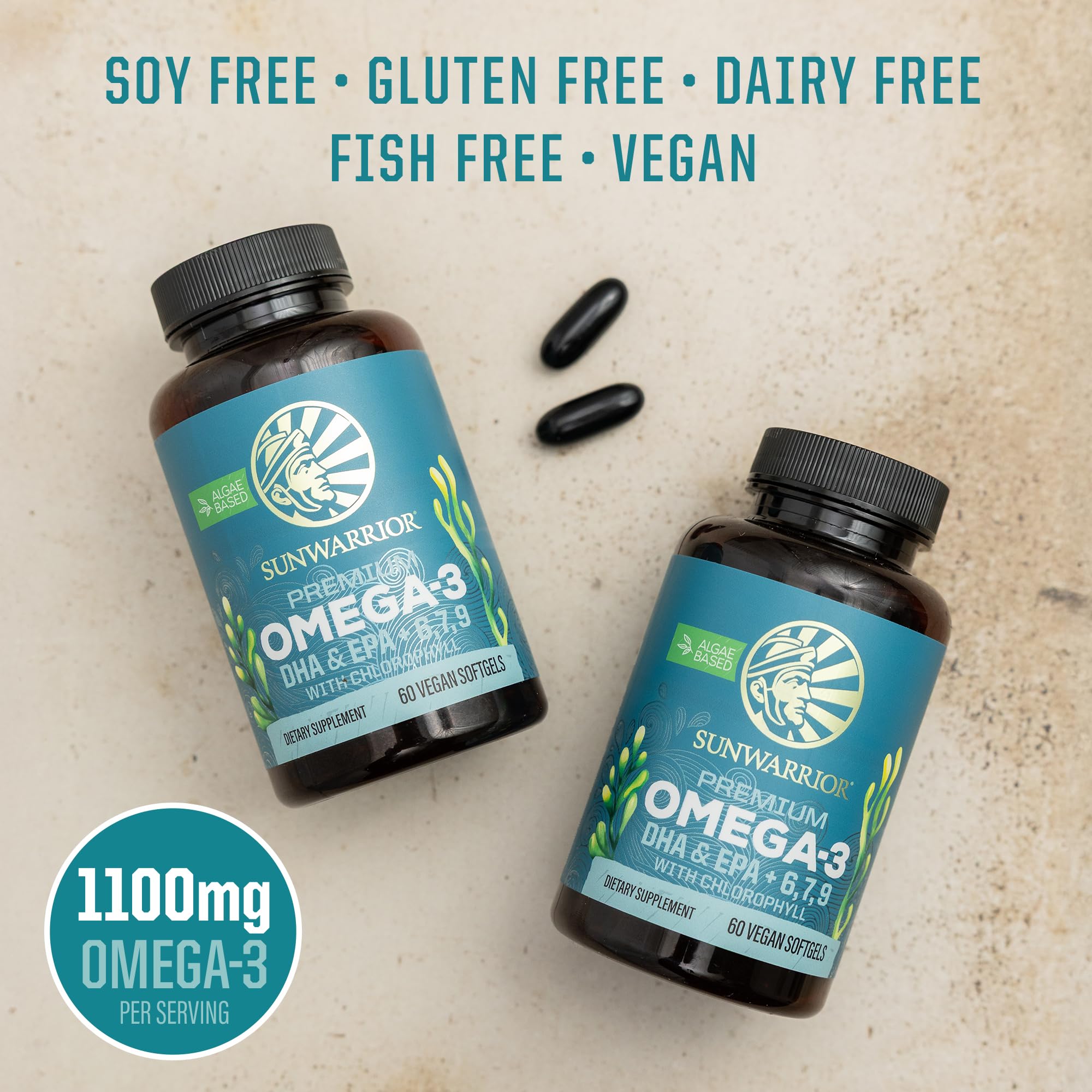 Sunwarrior Omega 3 Oil Vegan Softgel with lemon oil