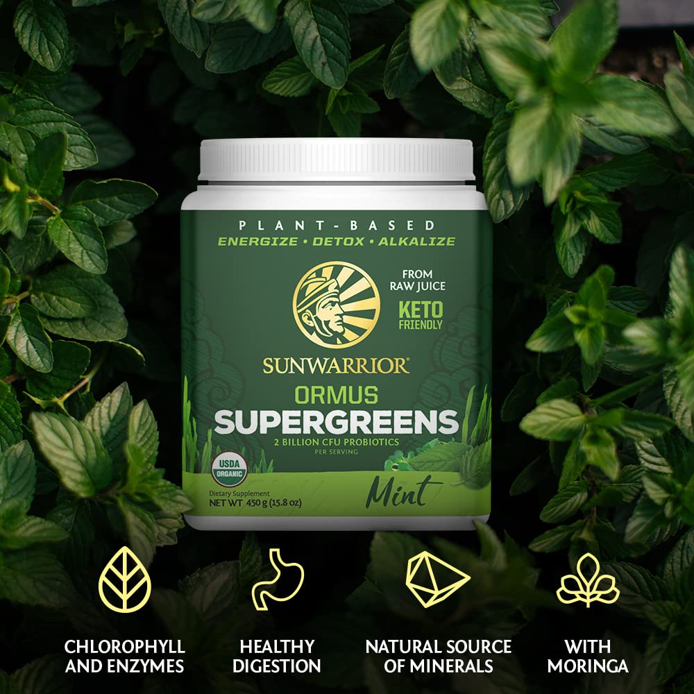 Sunwarrior Ormus SuperGreens Mint in a smoothie