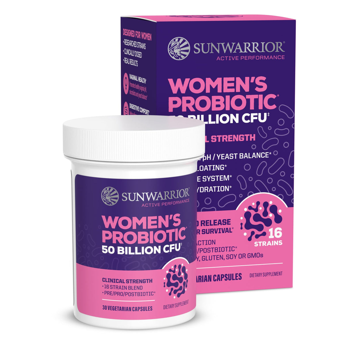 Sunwarrior Probiotic for Women 50 Billion CFU front view
