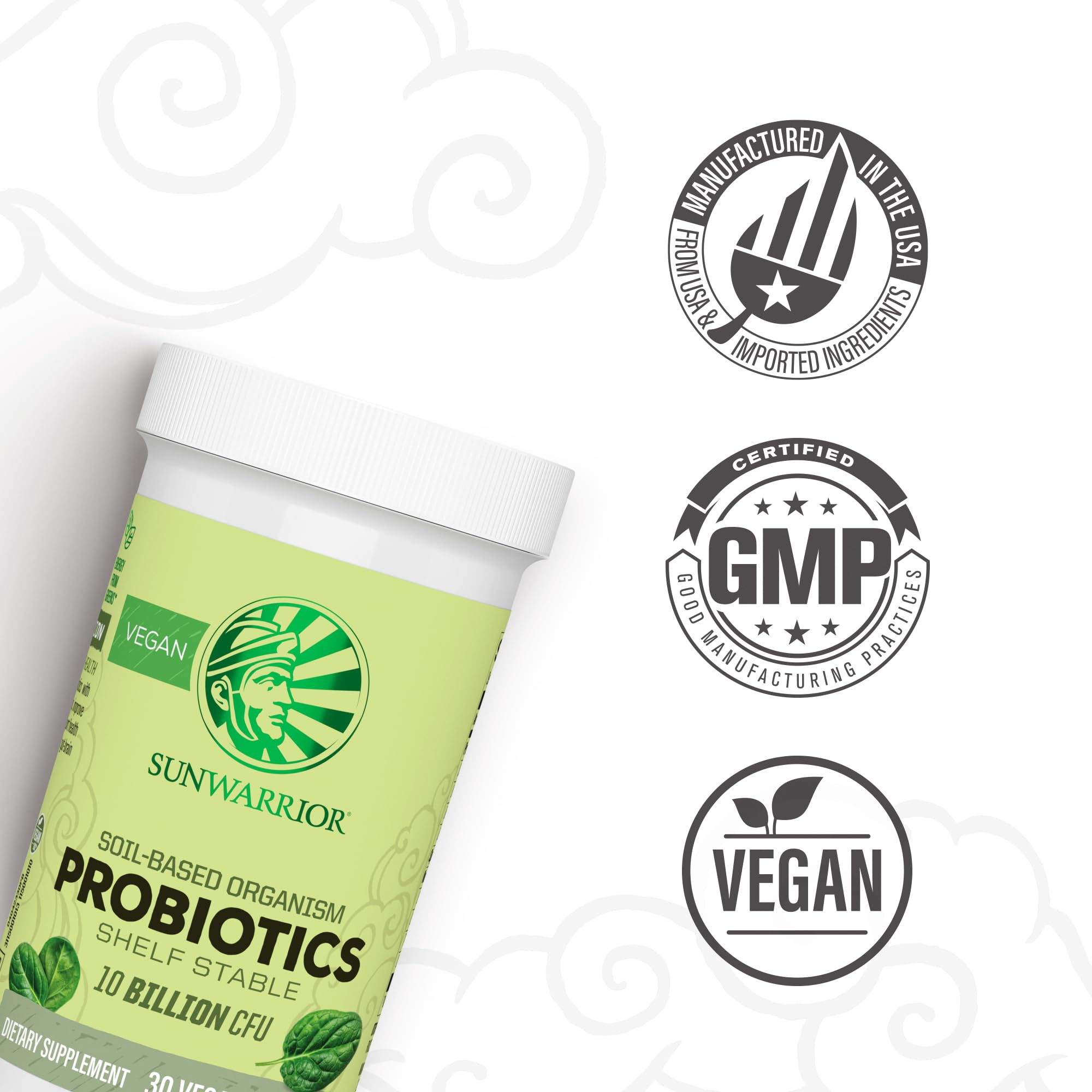 Sunwarrior Probiotics packaging with capsules