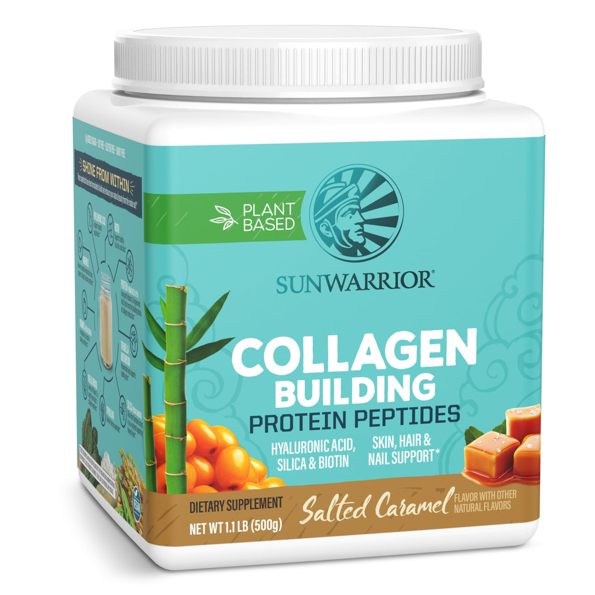 Sunwarrior Vegan Collagen support 500g front view