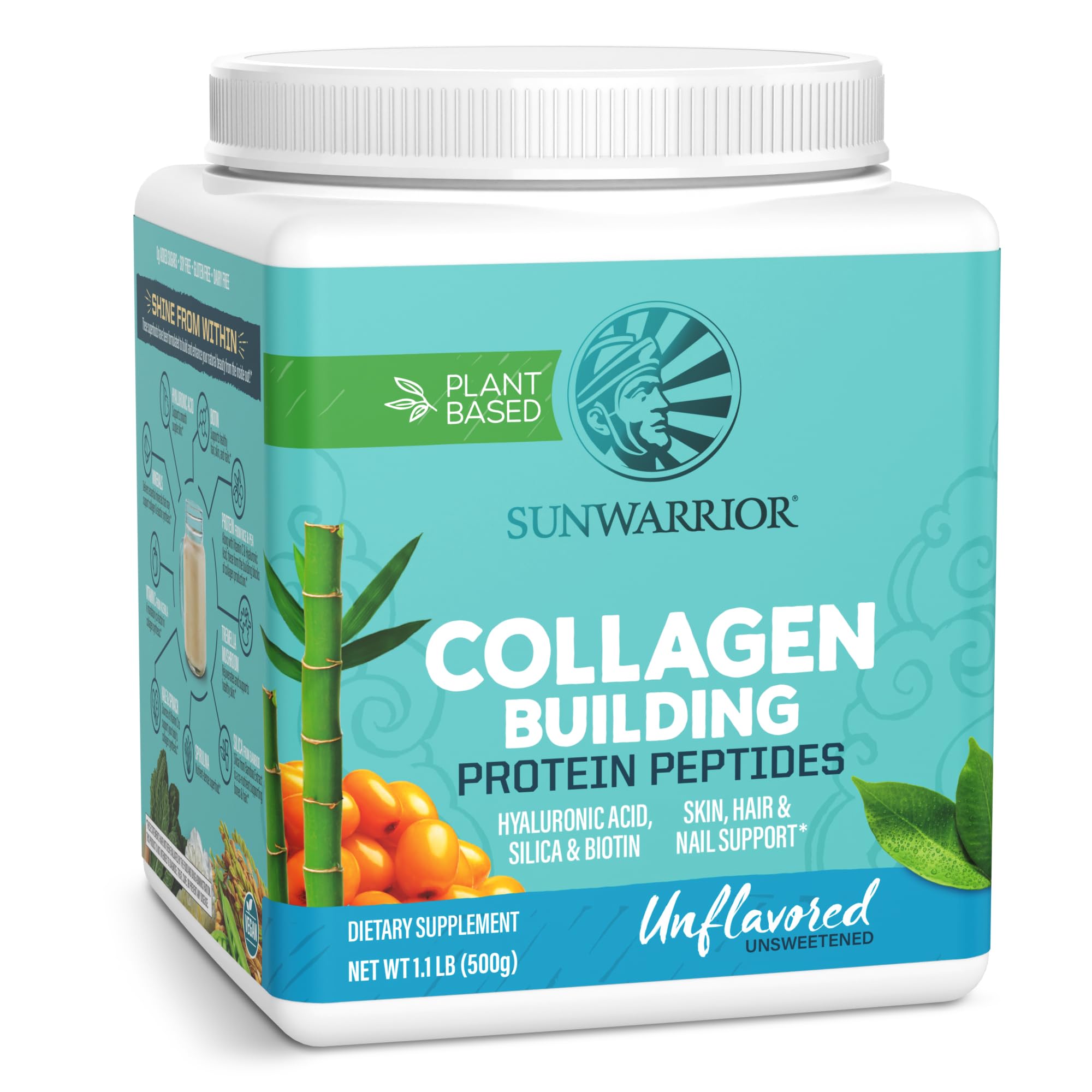 Sunwarrior Vegan Collagen support 500g front view