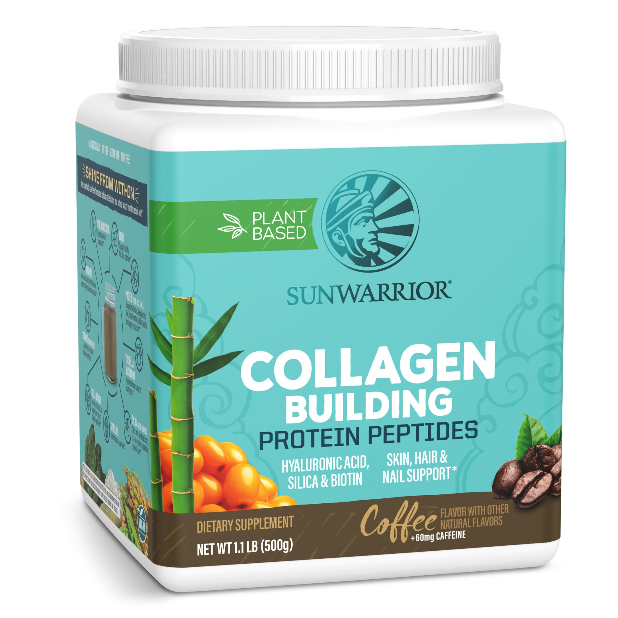 Sunwarrior Vegan Collagen support 500g front view