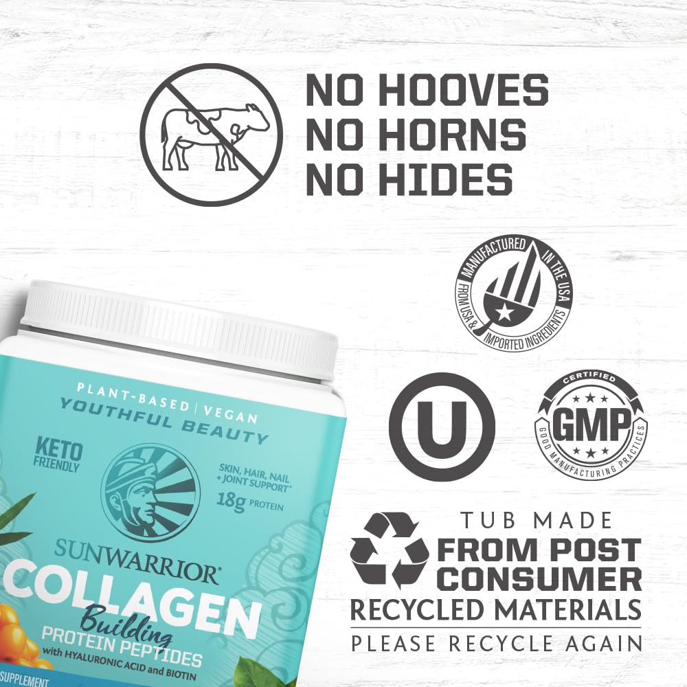 Sunwarrior Vegan Collagen support 500g ingredient list on back
