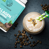 Sunwarrior Vegan Collagen support 500g packaging on a kitchen counter