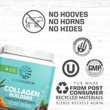 Sunwarrior Vegan Collagen support 500g side view showing packaging details