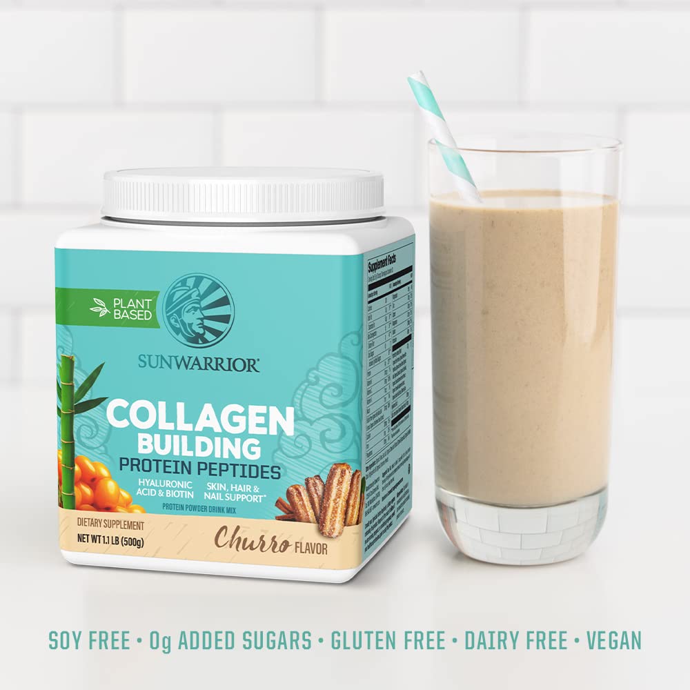 Sunwarrior Vegan Collagen support Powder 500g in a bowl