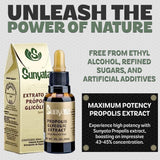 Sunyata Green Bee Propolis 100% Glycolic Extract bottle with dropper