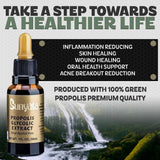 Sunyata Green Bee Propolis 100% Glycolic Extract label close-up
