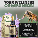 Sunyata Green Bee Propolis 100% Glycolic Extract on a wooden table