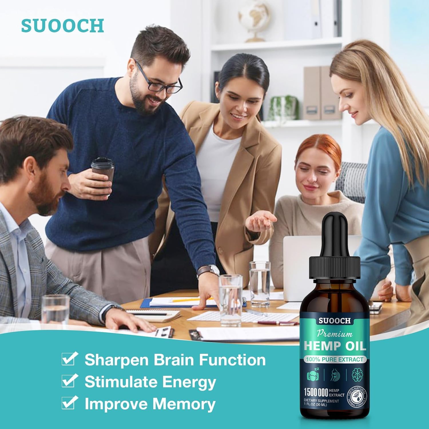SUOOCH Hemp Oil 200g lifestyle scene with natural setting