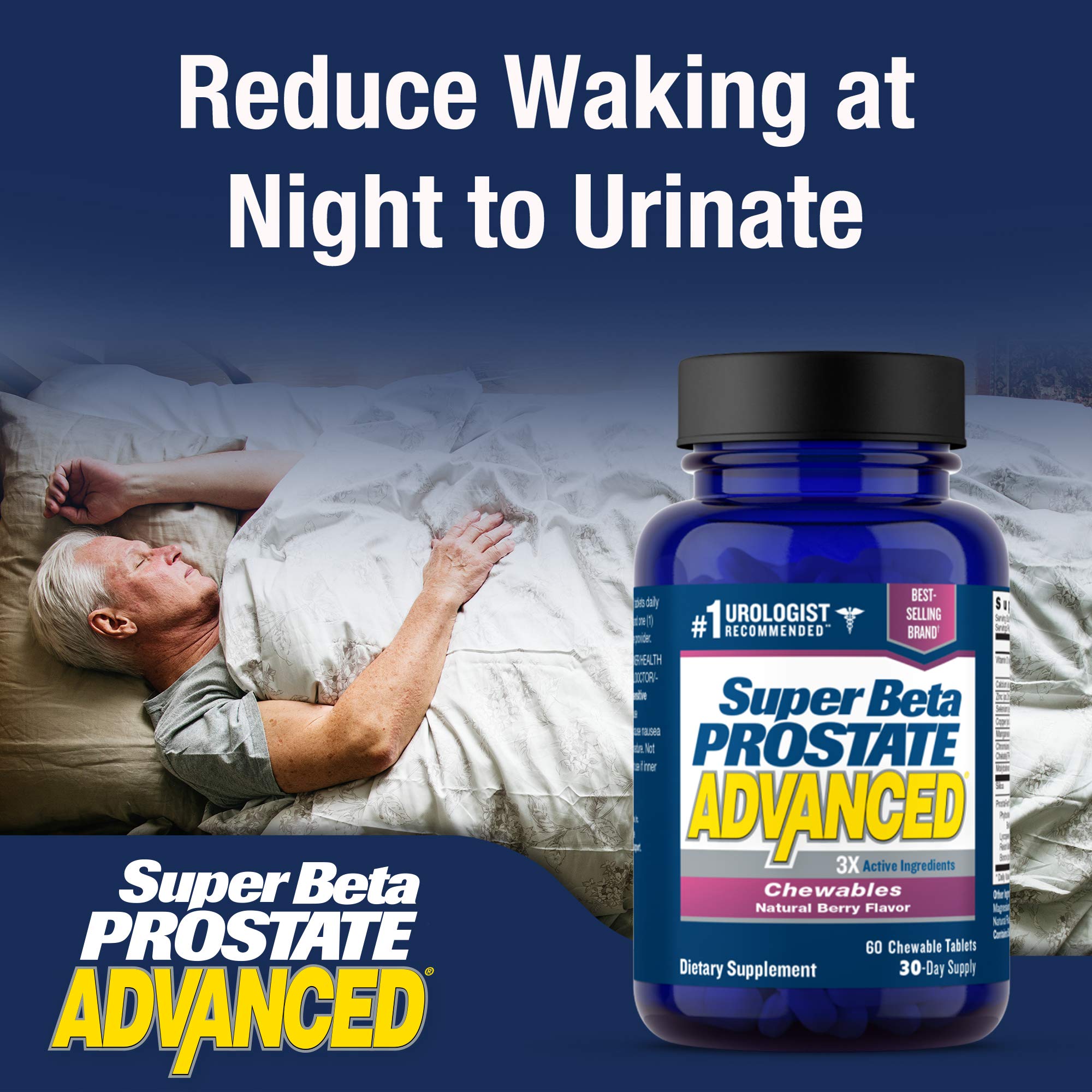 SUPER BETA PROSTATE Advanced chewable tablets in hand