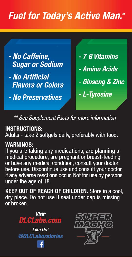 Super Macho Multi-Nutrient Formula on a wooden table