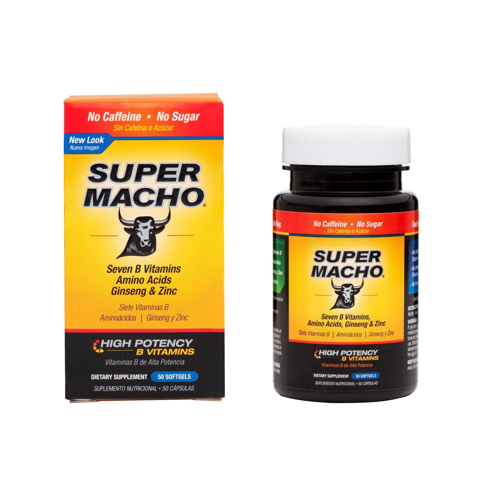 Super Macho Multi-Nutrient Formula side view showing capsule