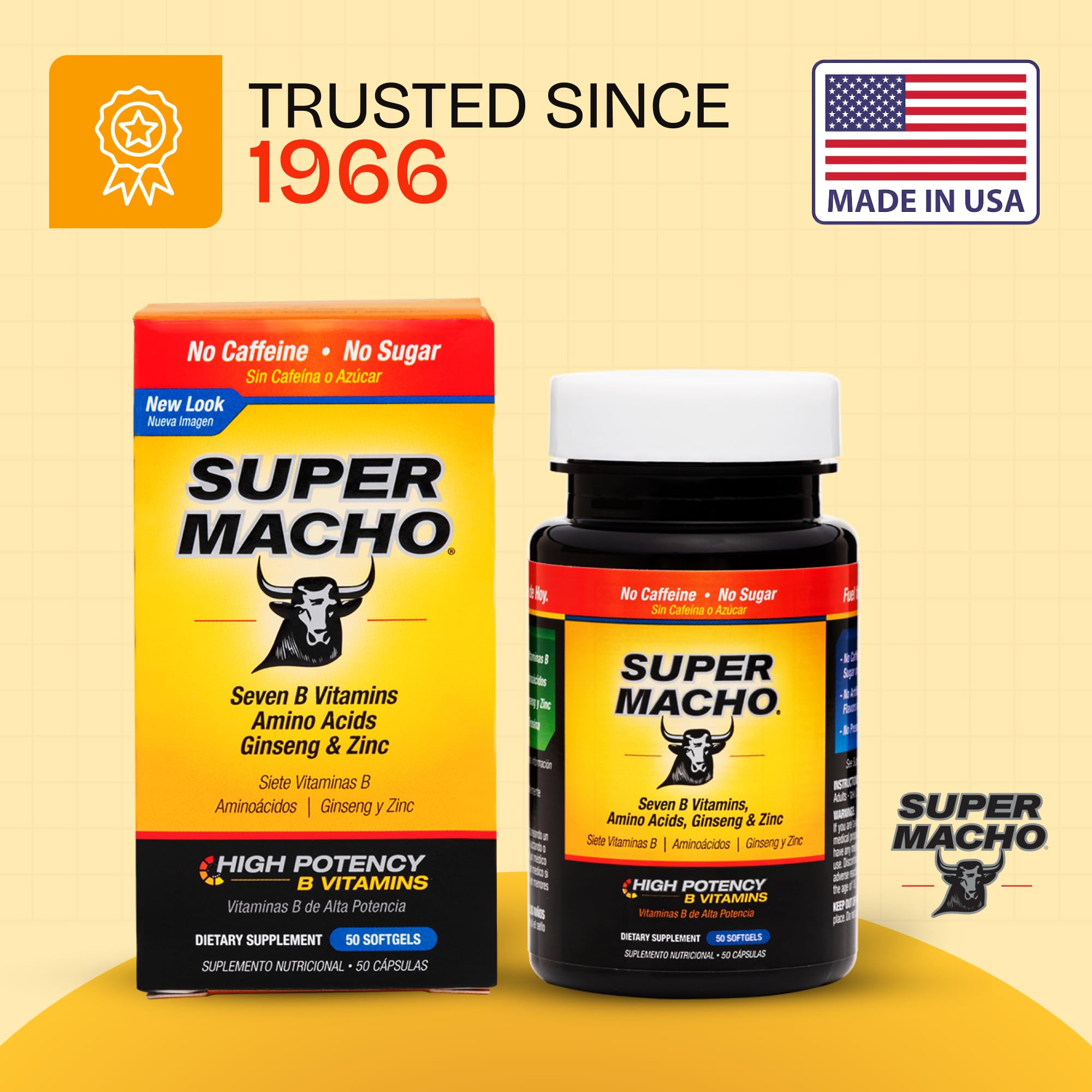 Super Macho Multi-Nutrient Supplement lifestyle scene on a kitchen counter