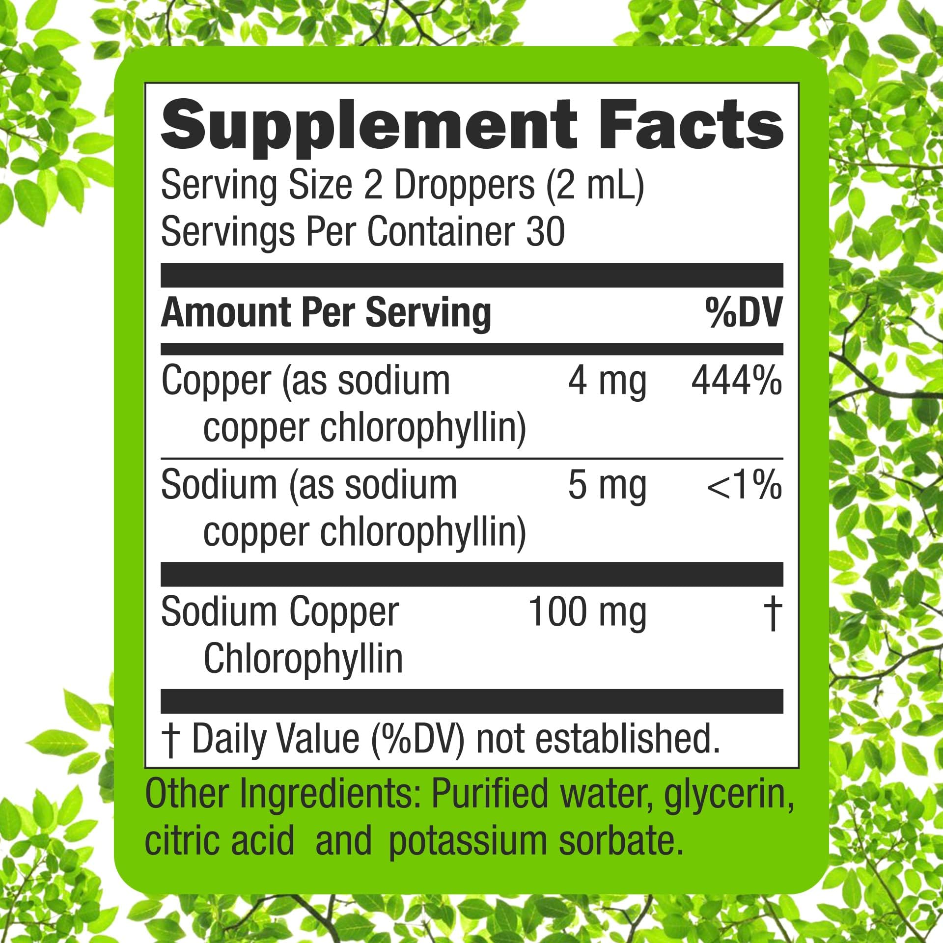 Super Natural Goods Liquid Chlorophyll Drops on a kitchen counter