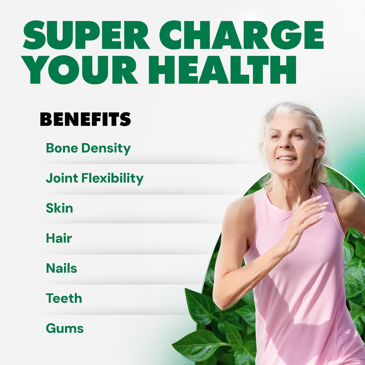 Super Silica Liquid Supplement 4 oz back view with ingredients
