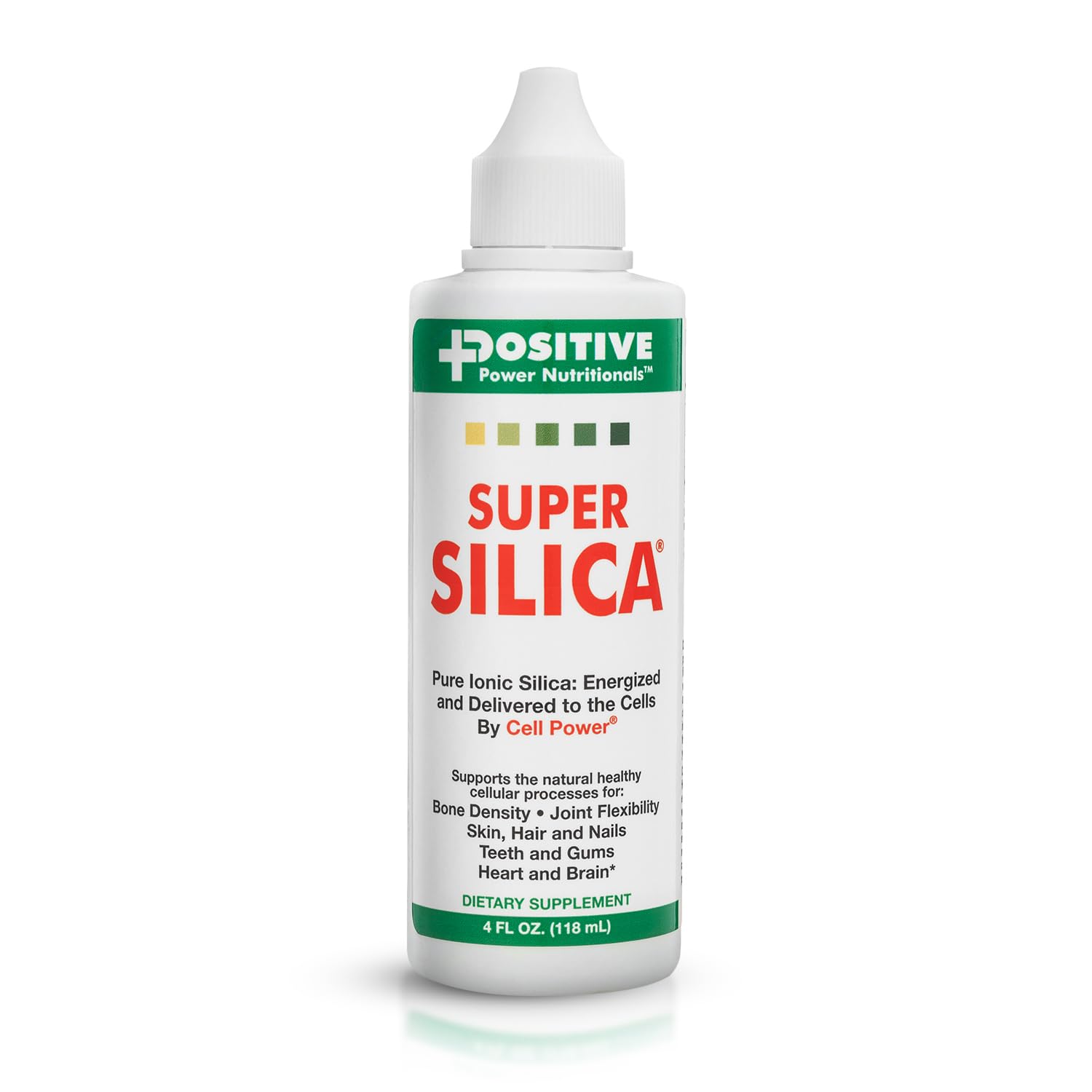 Super Silica Liquid Supplement 4 oz front view with dropper