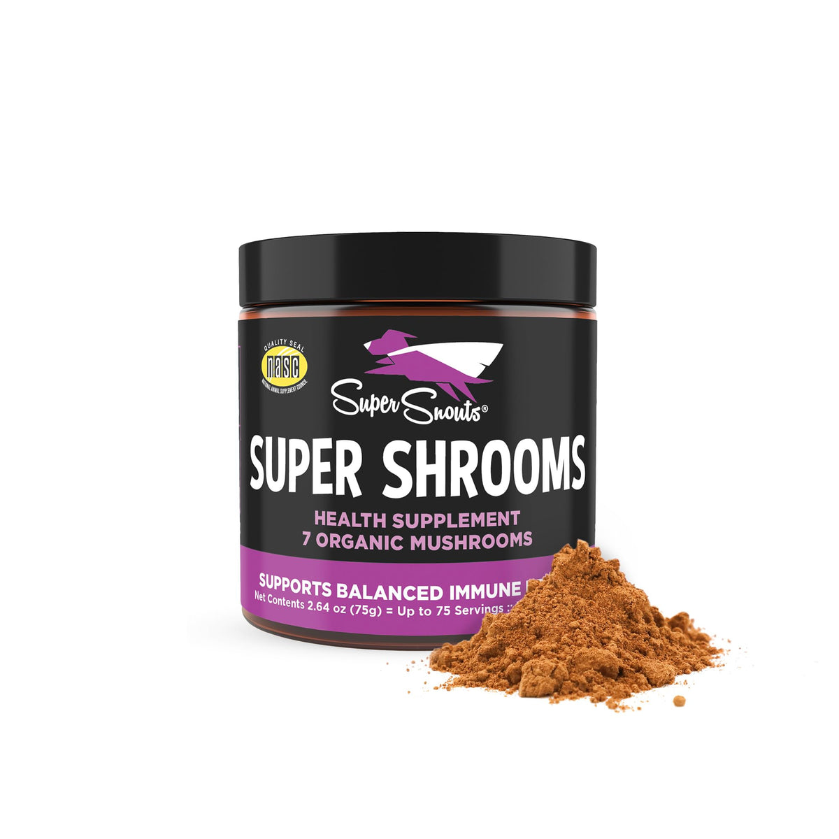 Super Snouts Super Shrooms 77g front view with packaging