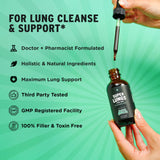 SuperBonsai Super Lungs Herbal Tincture bottle with dosage instructions