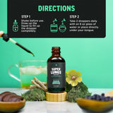 SuperBonsai Super Lungs Herbal Tincture side view showing ingredients