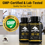 SuperDosing.com Vitamin D3 & K2 capsules with ingredients list