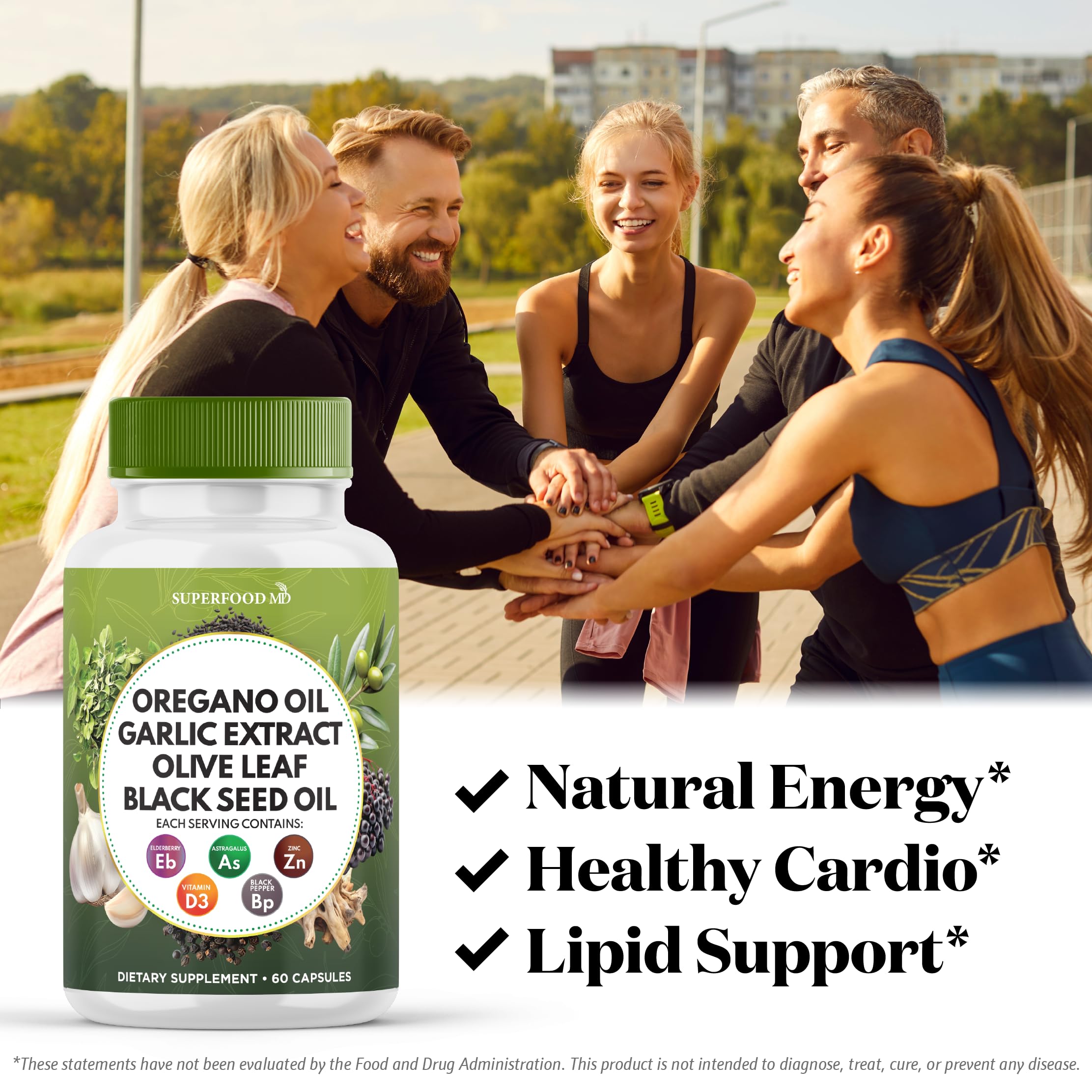 Superfood MD Astragalus Supplement on a wooden table