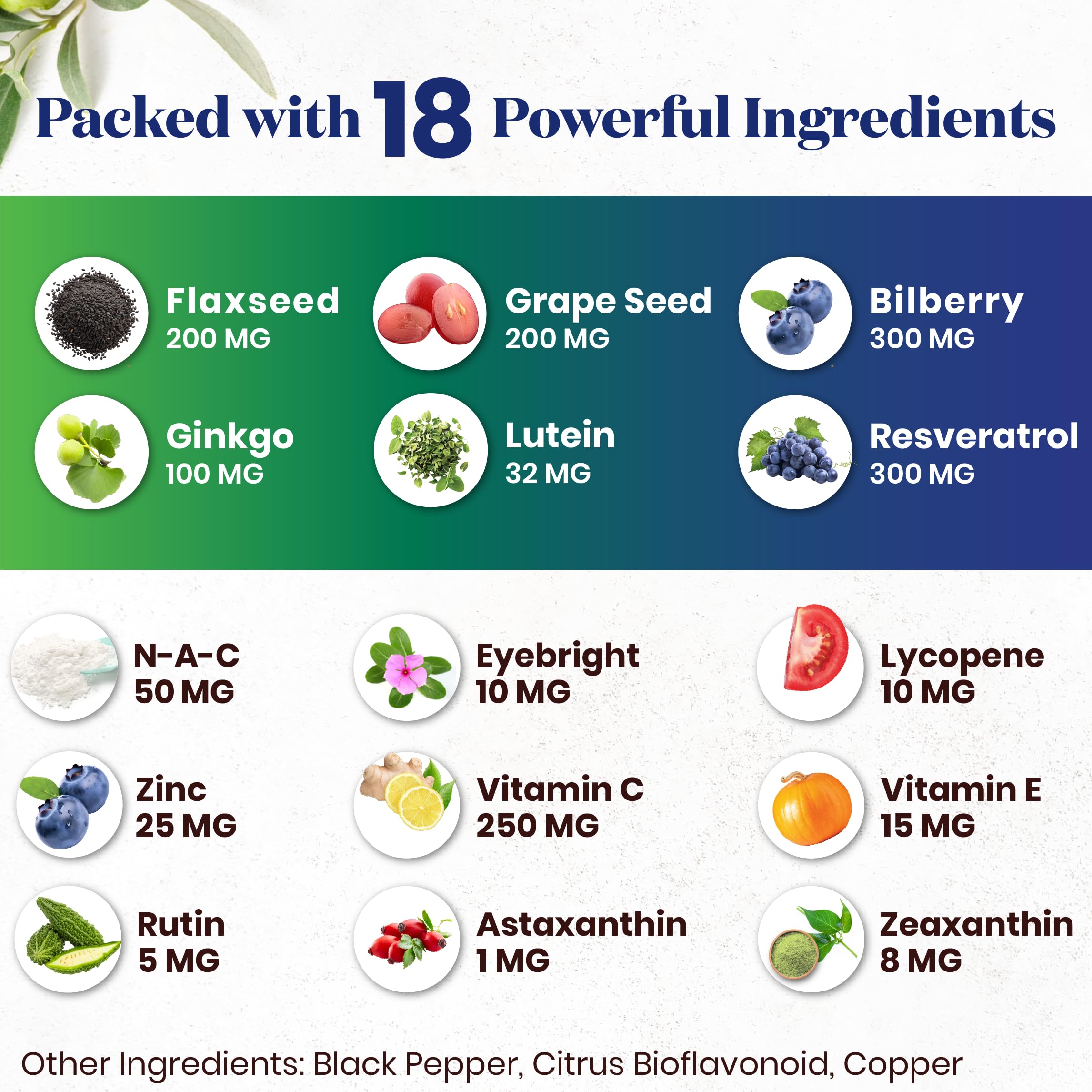 Superfood MD Bilberry Extract Capsules lifestyle scene with a glass of water