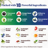 Superfood MD Bilberry Extract Capsules lifestyle scene with a glass of water