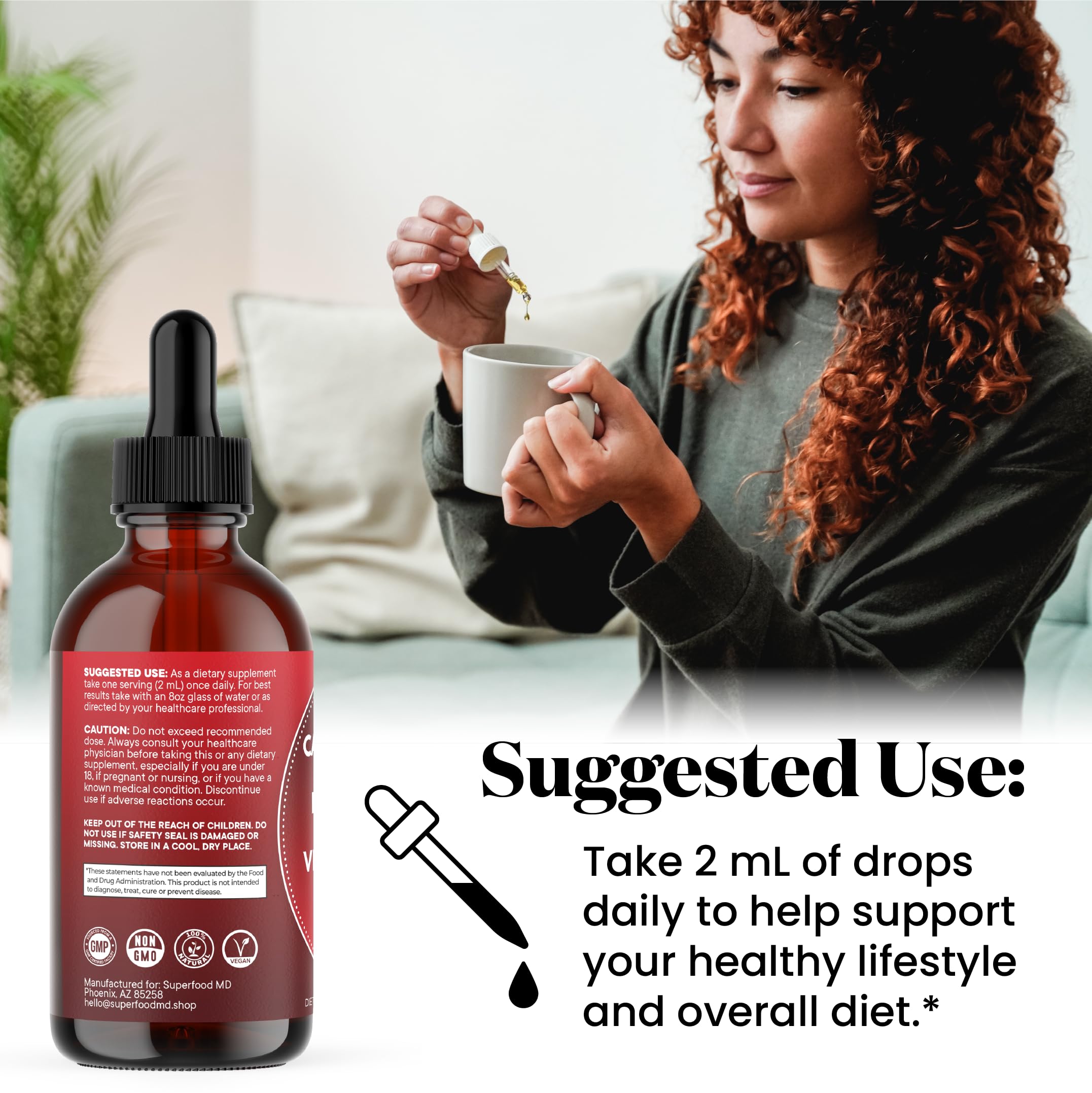 Superfood MD Cayenne Pepper Liquid Drops back view
