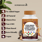 Superfood MD Lions Mane & Marshmallow Root Supplement Capsules close-up of capsules