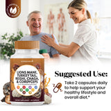 Superfood MD Lions Mane & Marshmallow Root Supplement Capsules with measuring spoon
