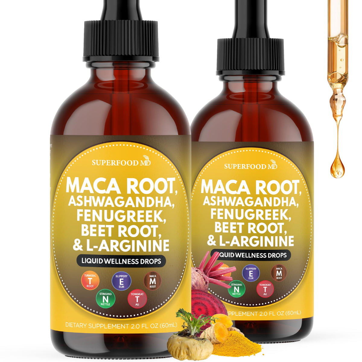 Superfood MD Maca Root Drops bottle front view