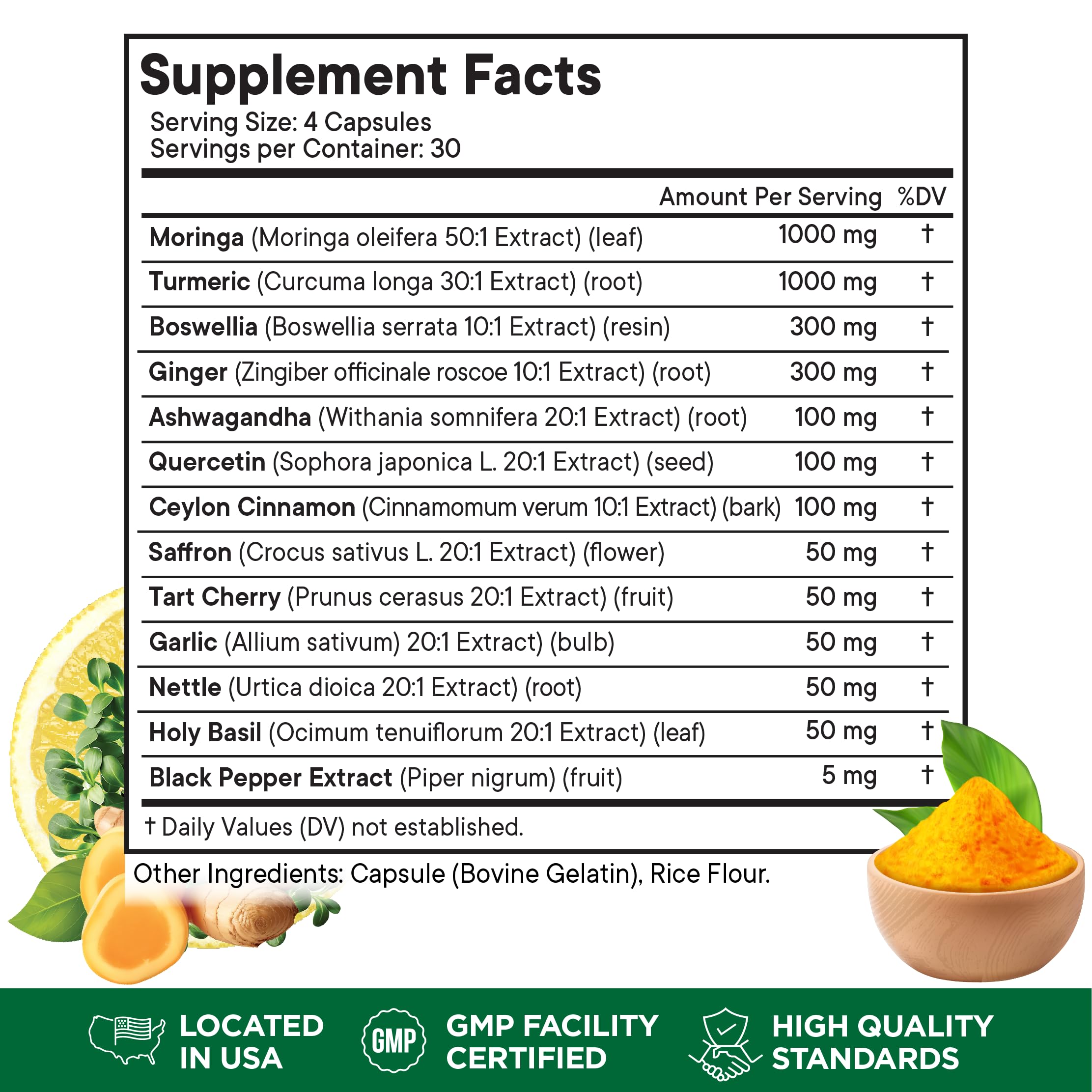 Superfood MD Moringa Turmeric Joint Support Supplement capsules