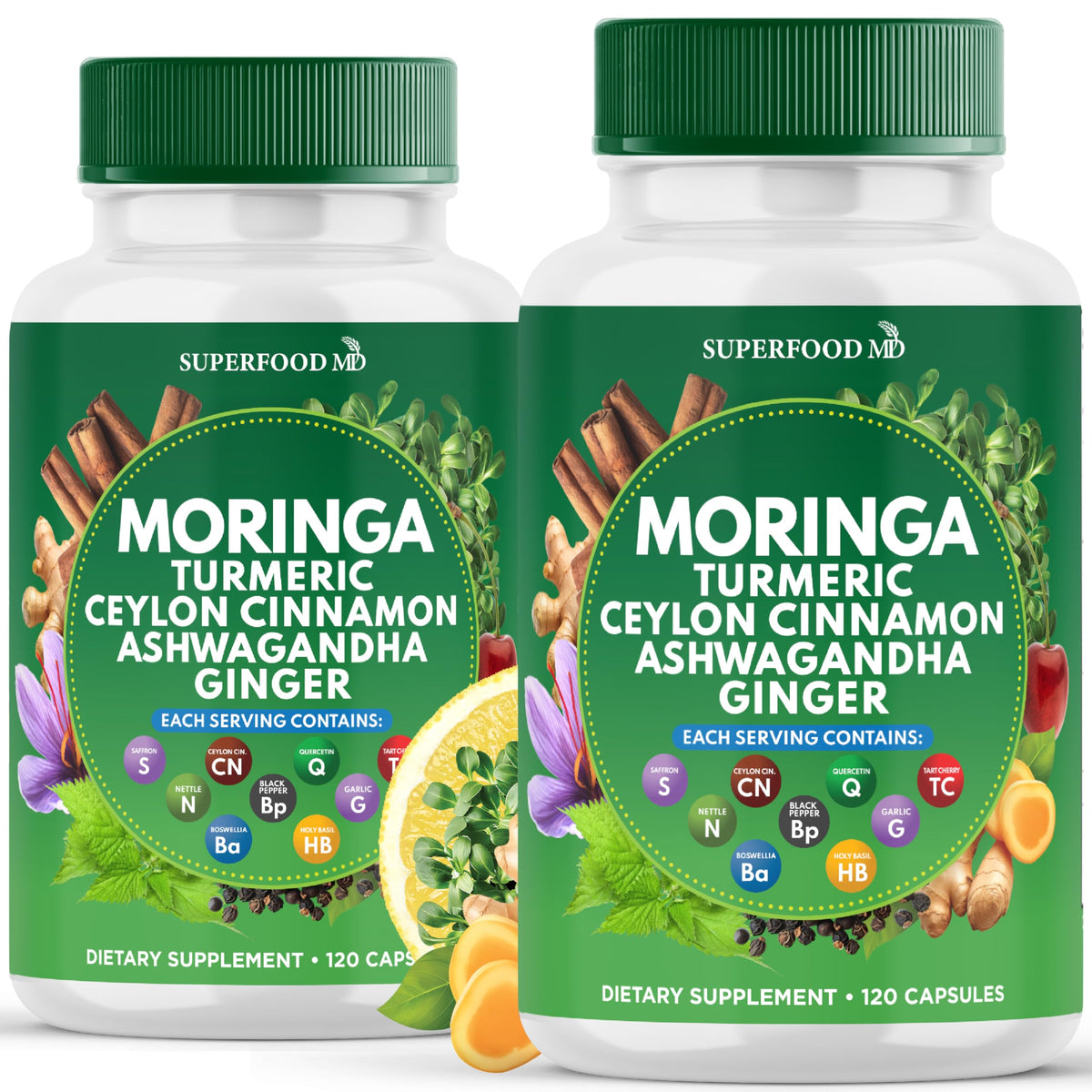 Superfood MD Moringa Turmeric Joint Support Supplement front view