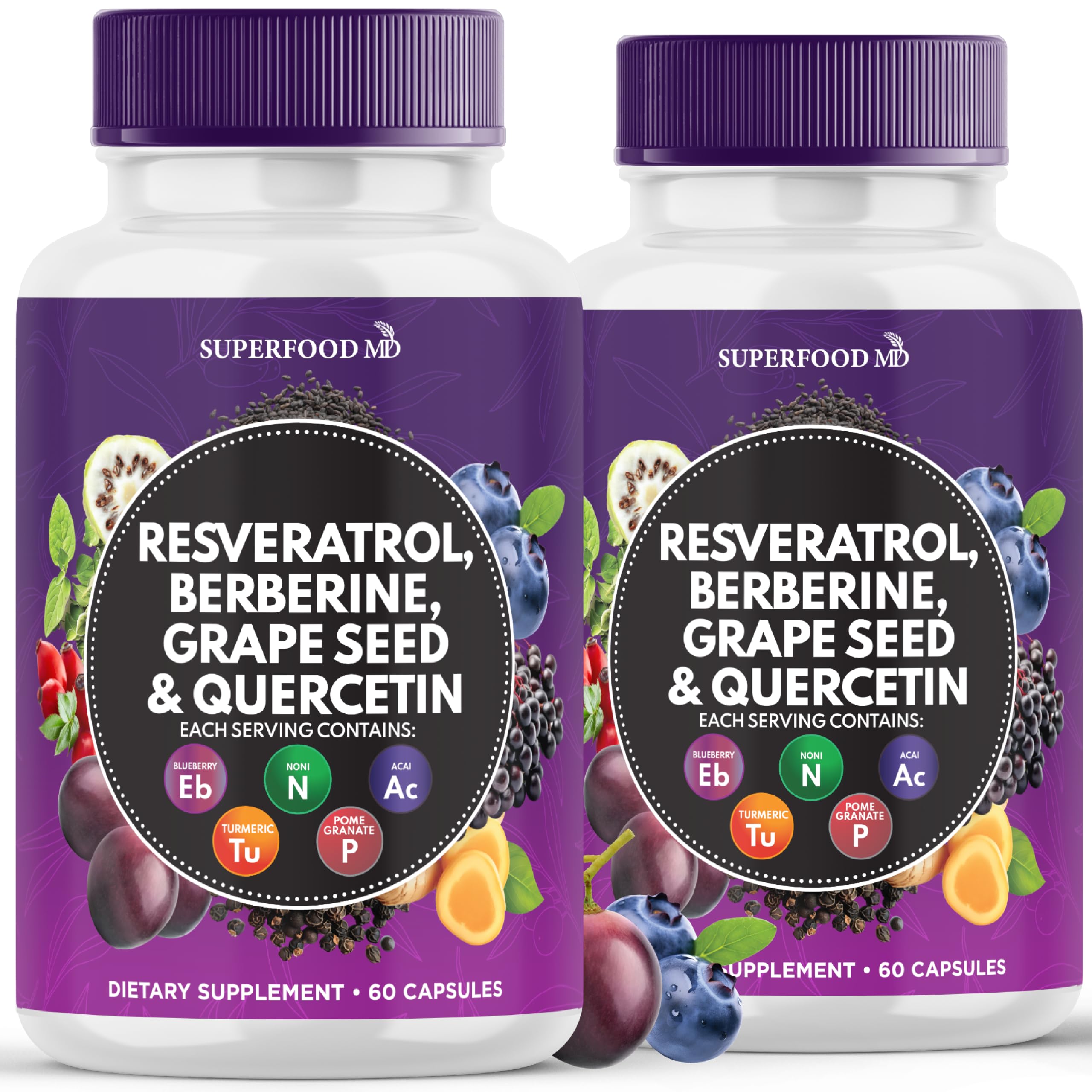 Superfood MD Noni Supplement front view with capsule bottle