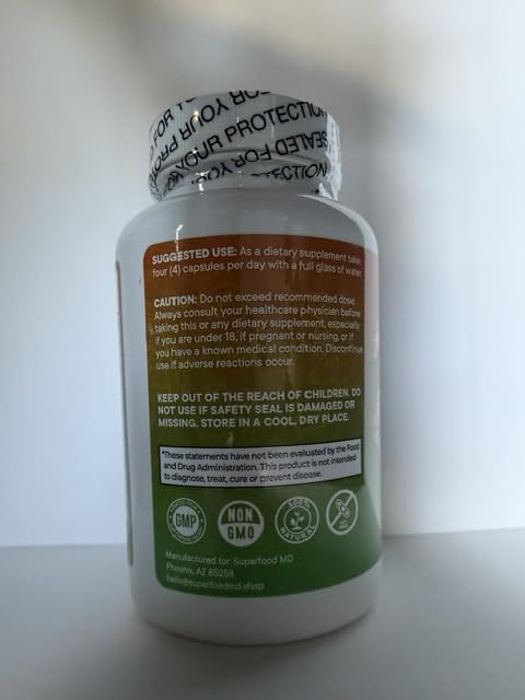 Superfood MD Toringa Moringa & Turmeric Supplement ingredients list