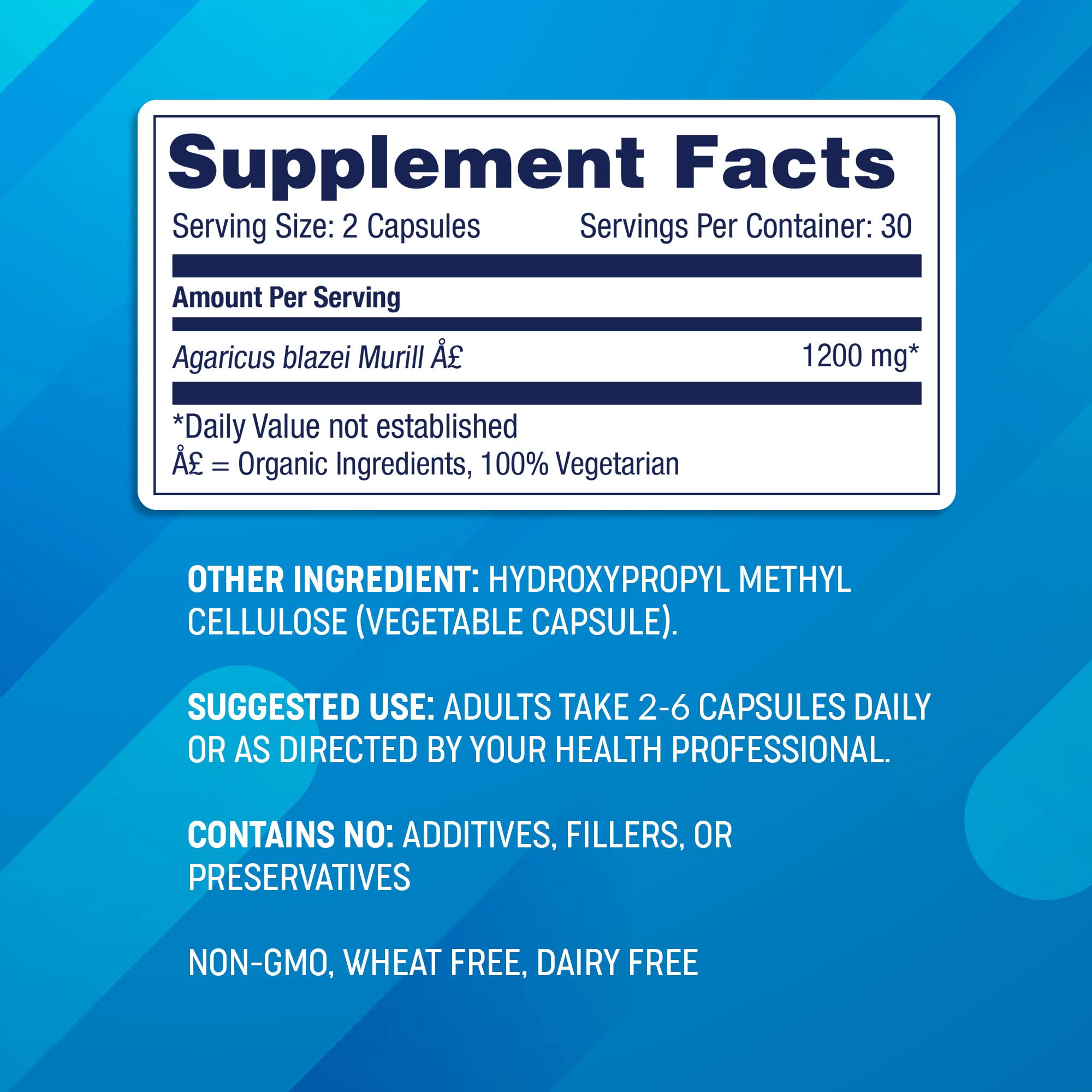 Superfood Science Agaricus Bio Mushroom Capsules 600mg with a measuring spoon